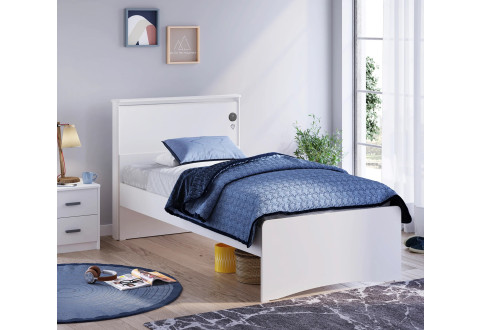 Детская мебель Кровать с плоским изголовьем 1200х2000 White