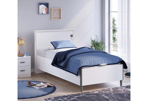 Детская мебель Кровать с плоским изголовьем и  подъемным механизмом 1000х2000 White