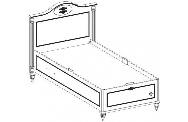 Кровать с фигурным изголовьем и подъемным механизмом Romantic
