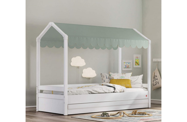 Кровать-домик с надстройкой Montes Baby White