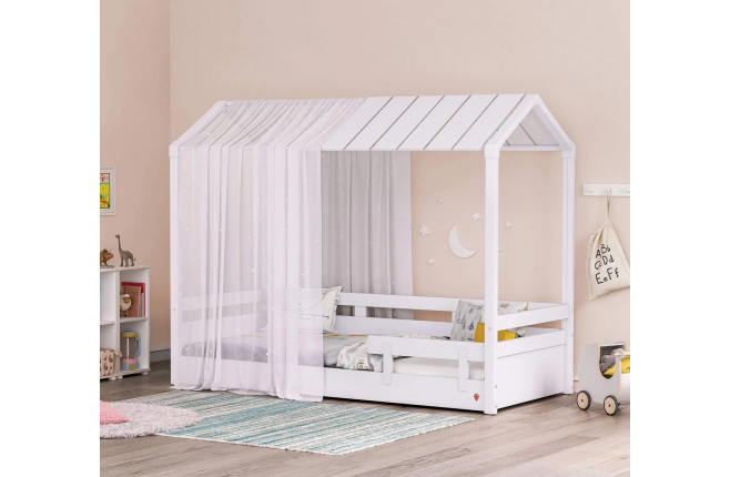 Кровать-домик с надстройкой Montes Baby White