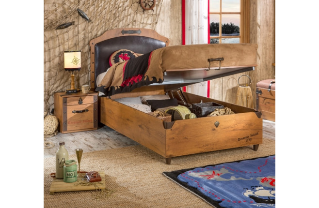 Кровать с подъемным механизмом и мягким изголовьем Pirate
